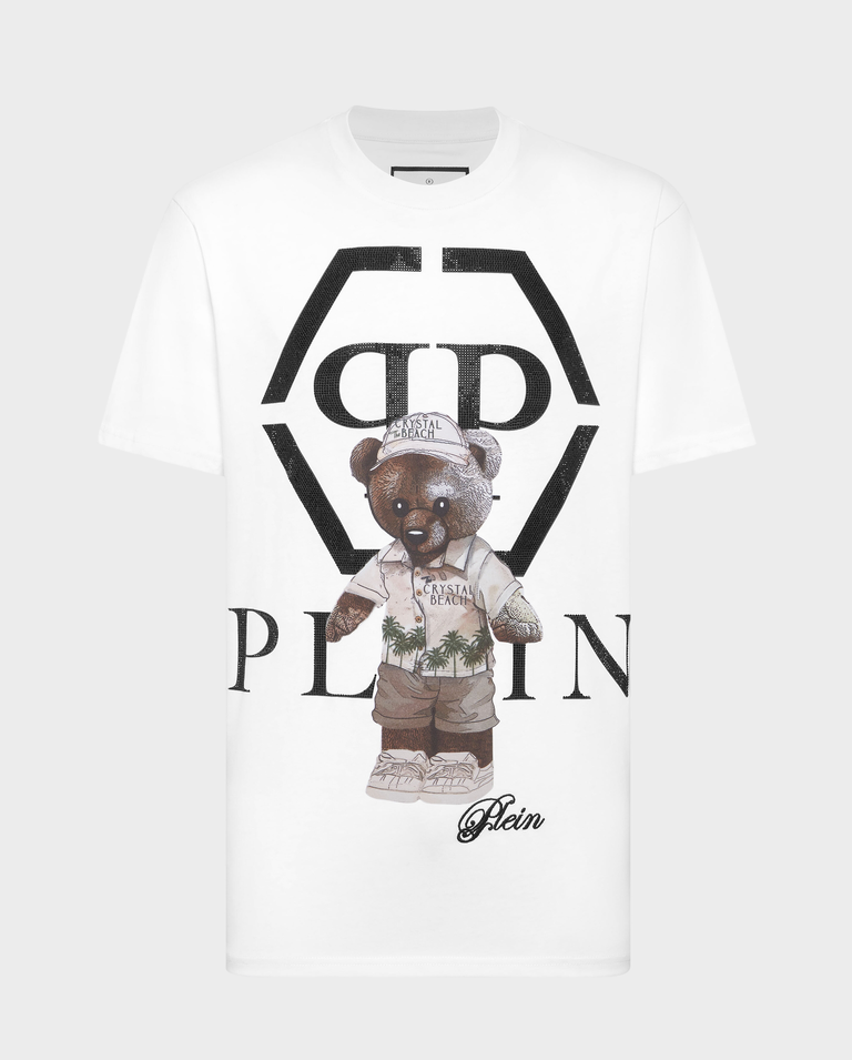 Biały t-shirt z nadrukiem Teddy Bear