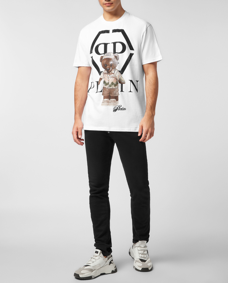 Biały t-shirt z nadrukiem Teddy Bear - Image #2