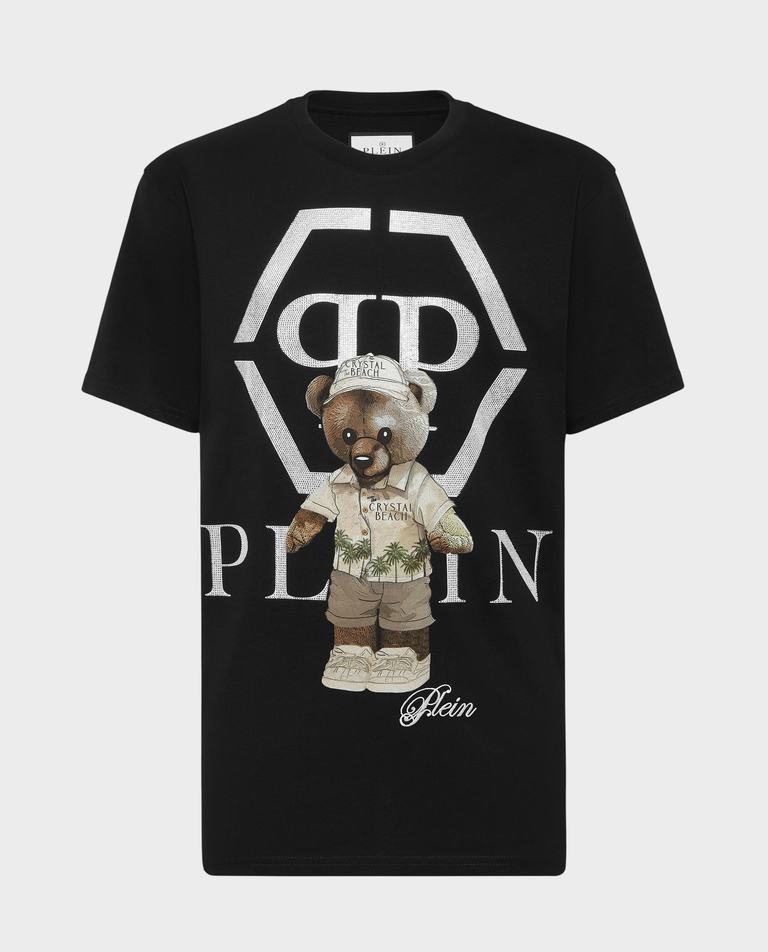 Czarna koszulka Crystal Teddy Bear