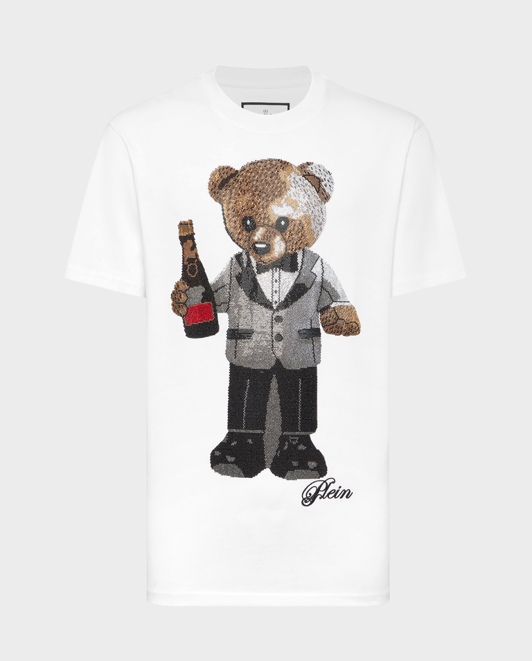 Biała z kryształową grafiką Teddy Bear