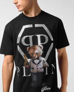 Czarna koszulka z grafiką Teddy Bear - Image #3