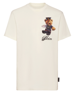 Biały t-shirt z grafiką Teddy Bear - Image #4