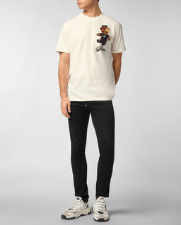 Biały t-shirt z grafiką Teddy Bear - Image #2
