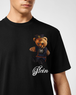 Czarny t-shirt z grafiką Teddy Bear - Image #3