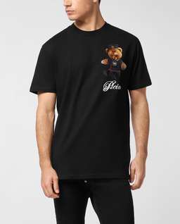 Czarny t-shirt z grafiką Teddy Bear - Image #0