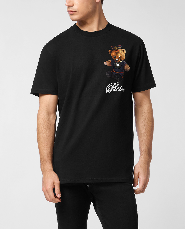 Czarny t-shirt z grafiką Teddy Bear - Image #0
