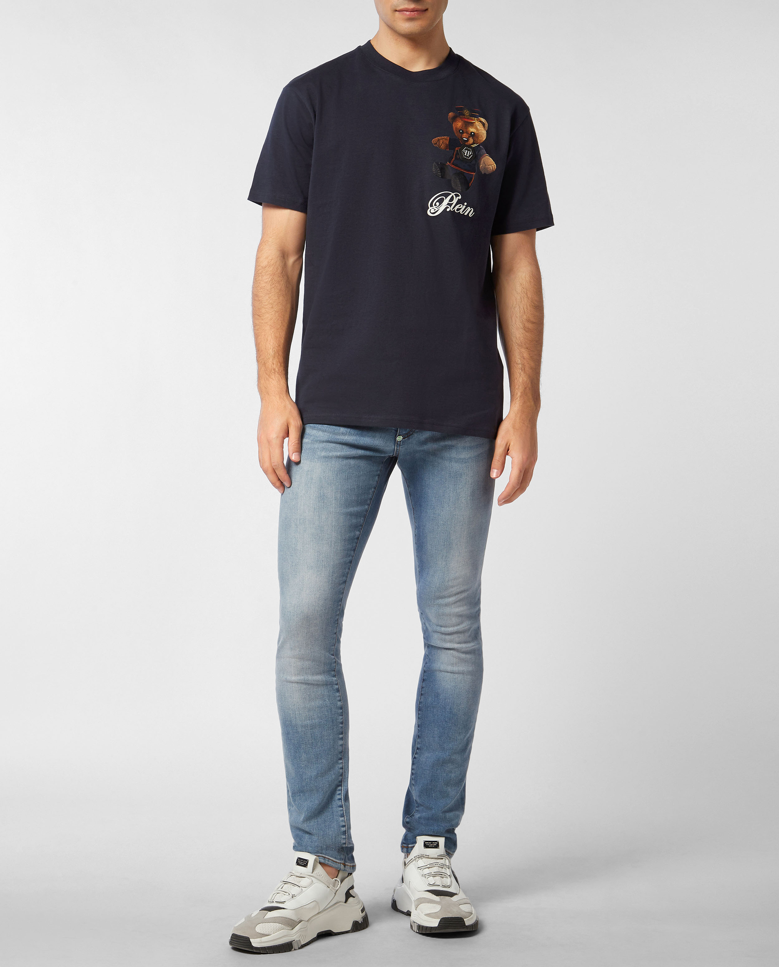 Granatowy t-shirt z grafiką Teddy Bear - Image #2