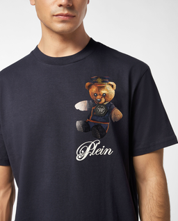 Granatowy t-shirt z grafiką Teddy Bear - Image #3