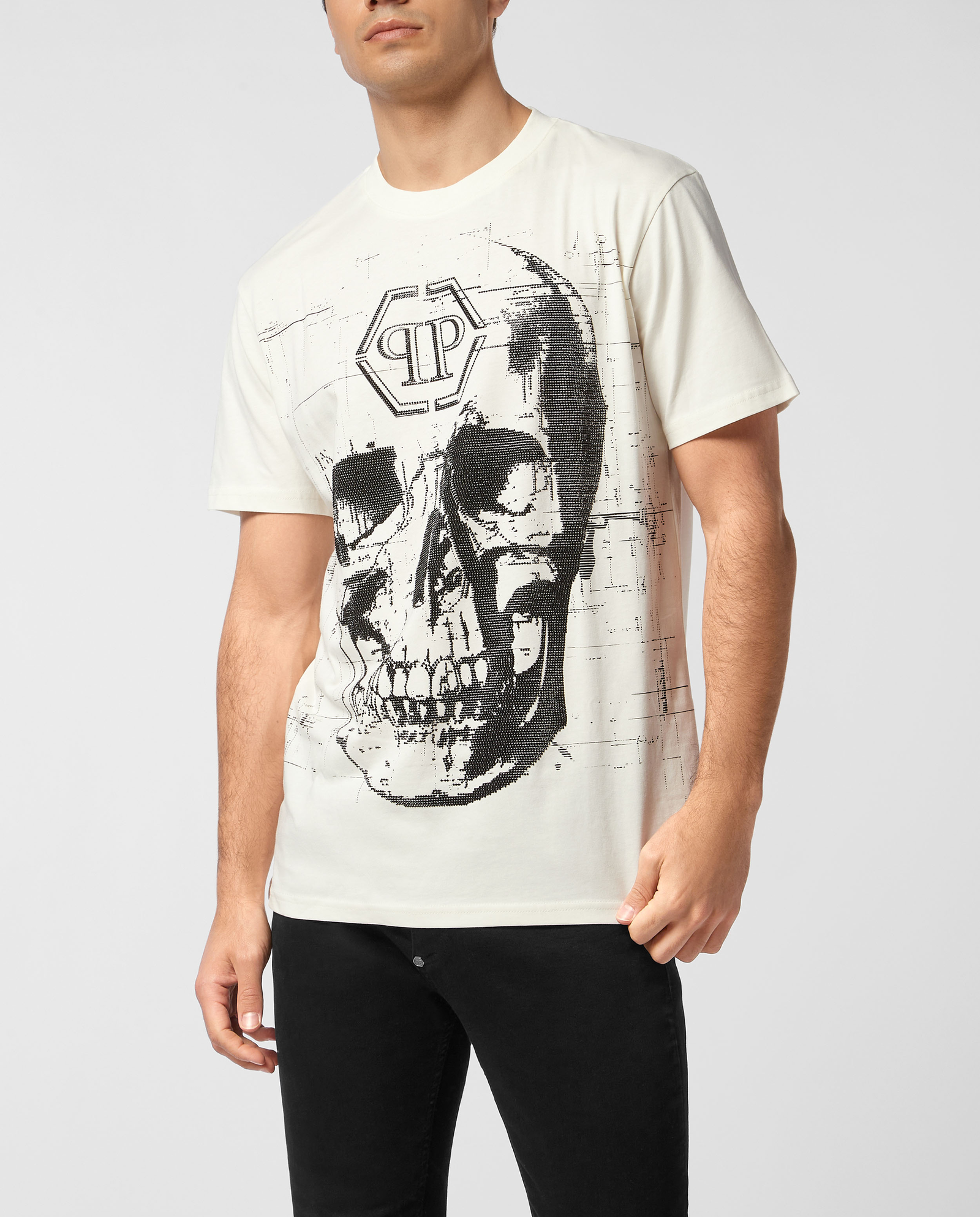 T-shirt z kryształowym motywem czaszki - Image #0