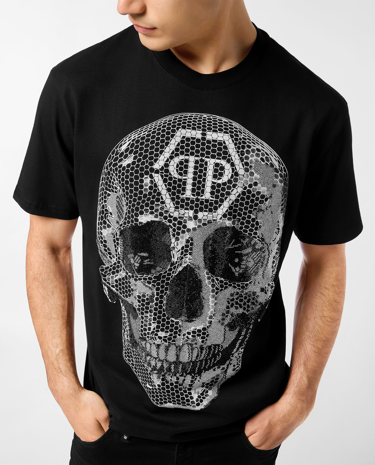 Czarna koszulka z grafiką Skull Strass - Image #3