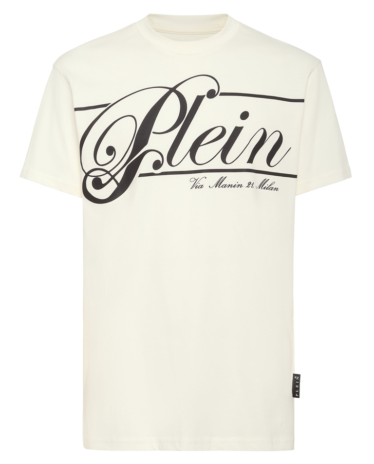 Biały t-shirt z kontrastowym logo - Image #4