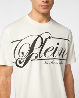 Biały t-shirt z kontrastowym logo - Image #3
