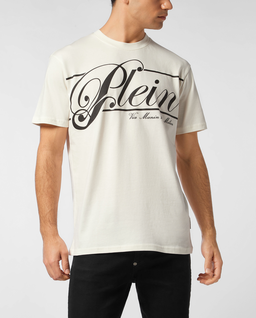Biały t-shirt z kontrastowym logo - Image #0