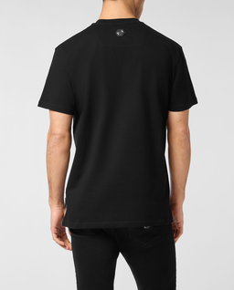 Czarny t-shirt z kontrastowym logo - Image #1