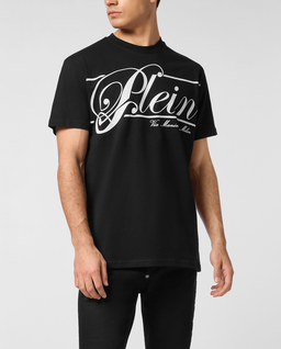 Czarny t-shirt z kontrastowym logo - Image #0