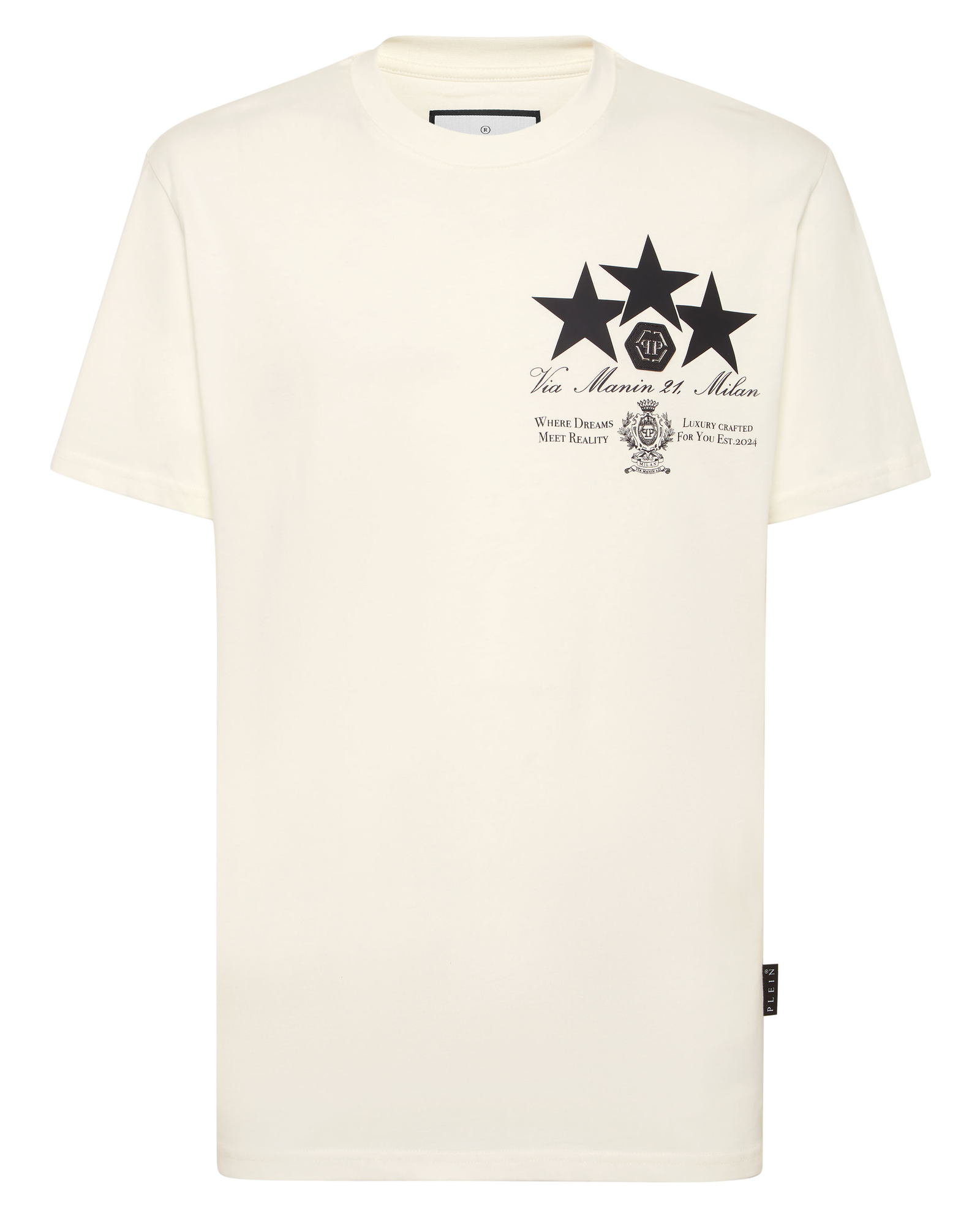 Biały t-shirt z nadrukiem gwiazd - Image #3