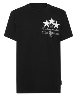 Czarny t-shirt z nadrukiem gwiazd - Image #4