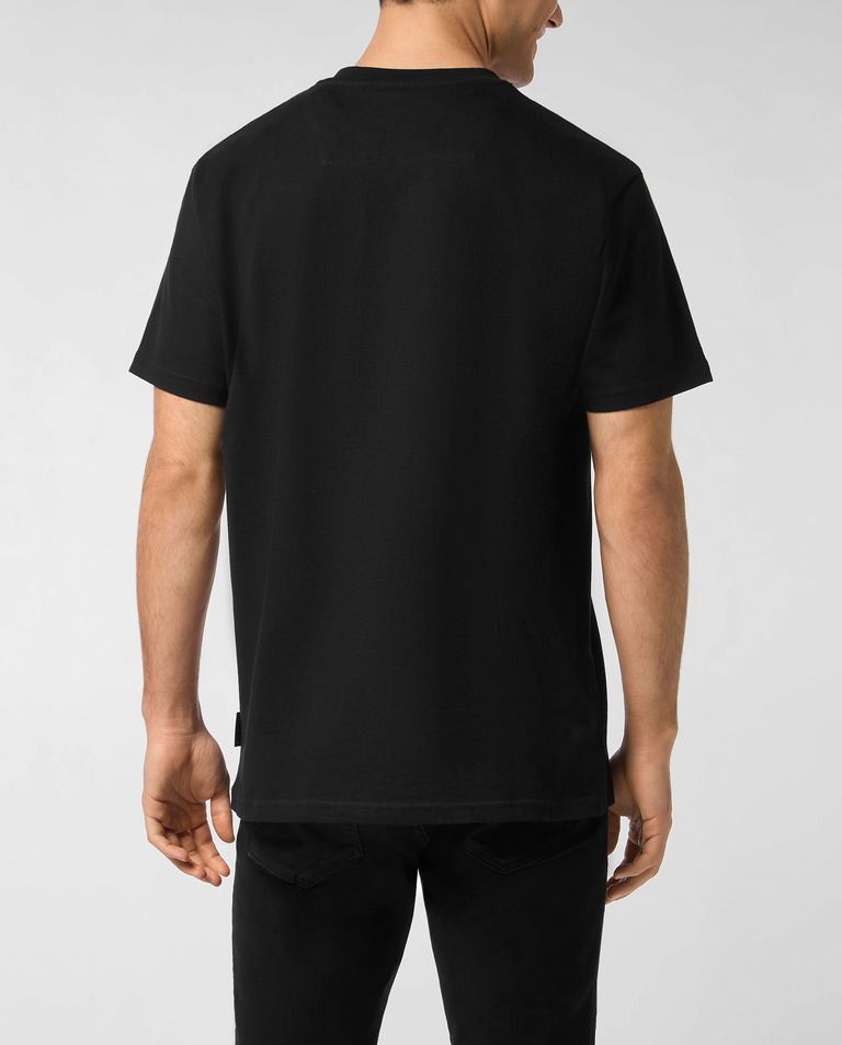 Czarny t-shirt z nadrukiem gwiazd - Image #1