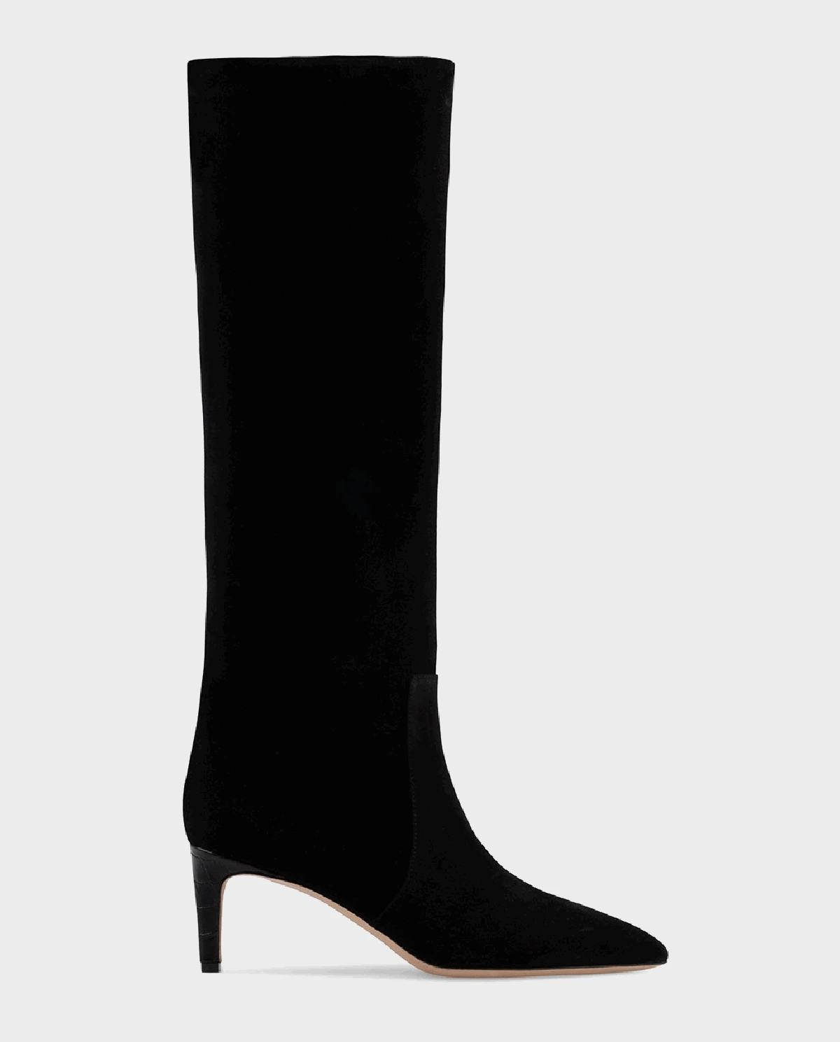 Czarne zamszowe kozaki na szpilce Stiletto 60 - Image #1