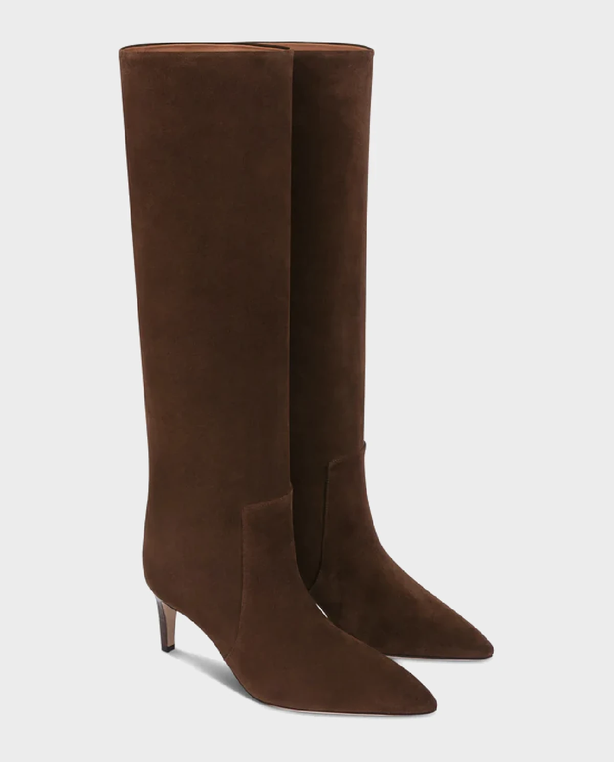Brązowe zamszowe kozaki na szpilce Stiletto 60 - Image #2