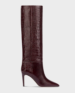 Burgundowe kozaki na szpilce Stiletto 85 - Image #1