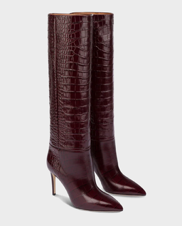 Burgundowe kozaki na szpilce Stiletto 85 - Image #2