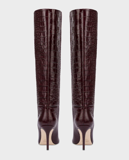 Burgundowe kozaki na szpilce Stiletto 85 - Image #4