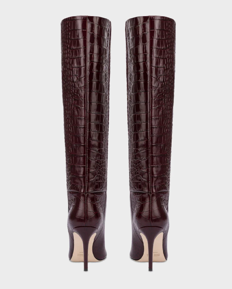 Burgundowe kozaki na szpilce Stiletto 85 - Image #4