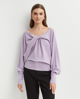 Liliowy sweter z wełny i jedwabiu - Image #0