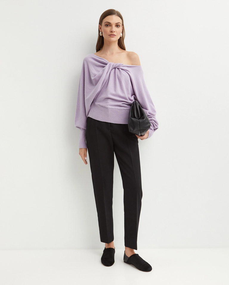 Liliowy sweter z wełny i jedwabiu - Image #2
