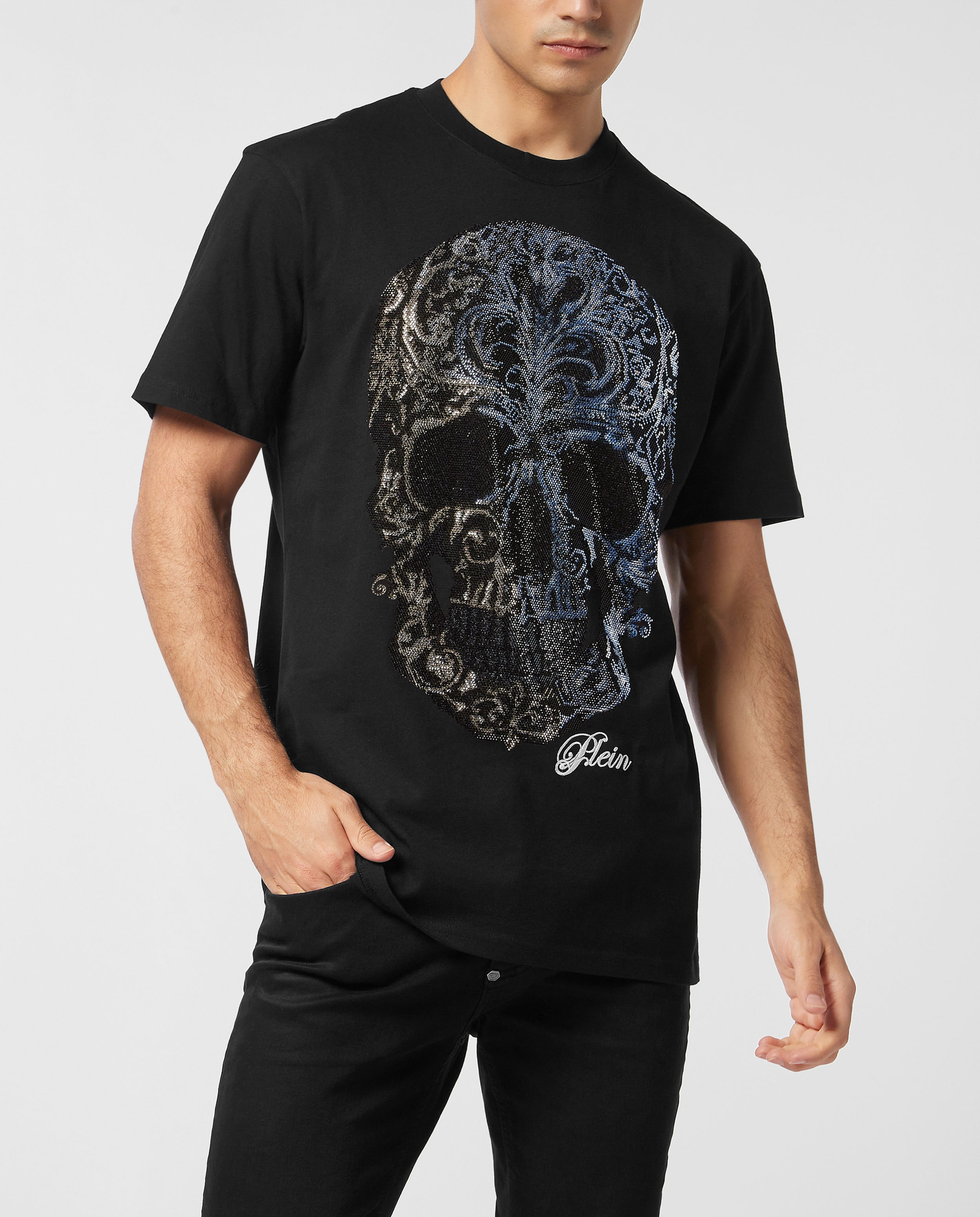 Czarny t-shirt Degrade Skull - Image #0