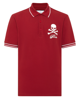 Bordowa koszulka polo Skull & Bones - Image #4