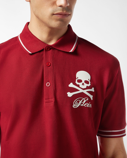 Bordowa koszulka polo Skull & Bones - Image #3