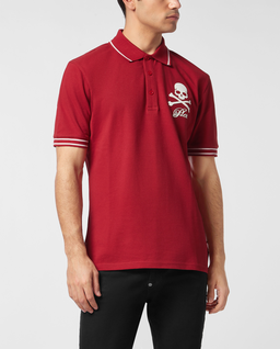 Bordowa koszulka polo Skull & Bones - Image #0