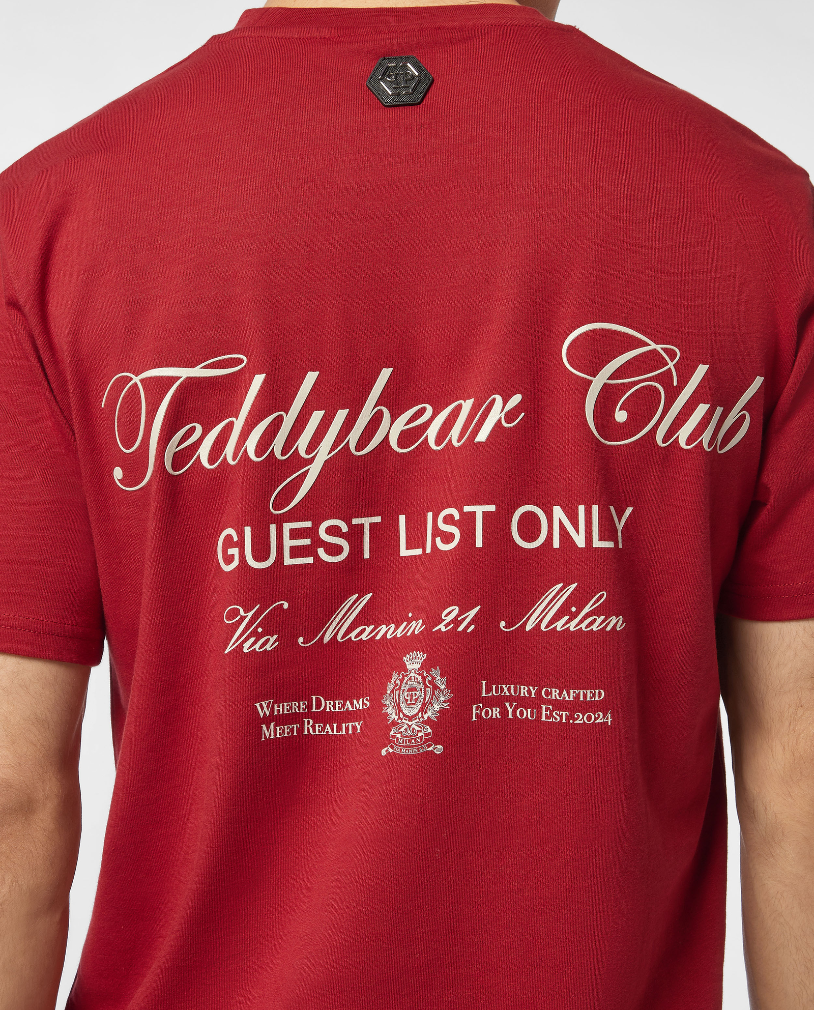 Bordowa koszulka Strass Teddy Bear - Image #3