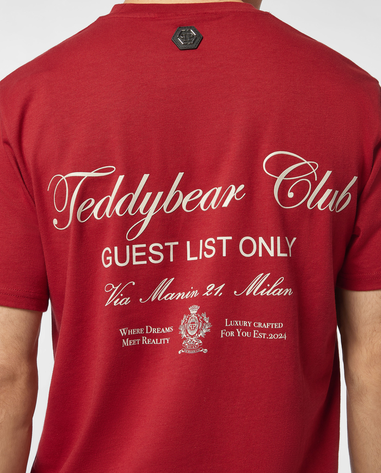 Bordowa koszulka Strass Teddy Bear - Image #3