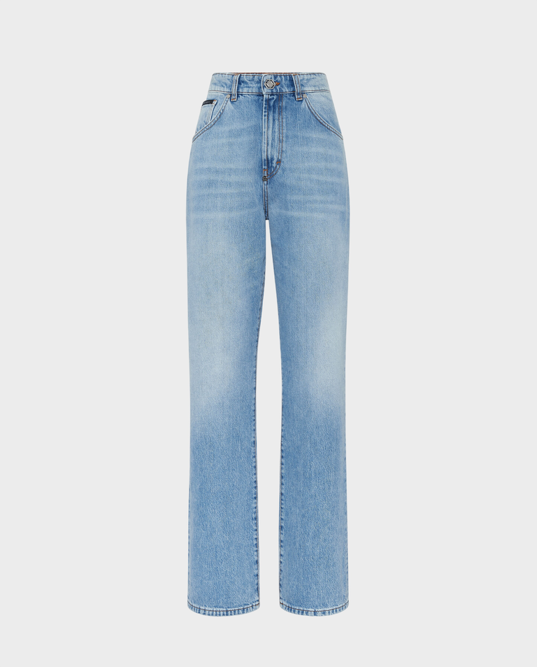 Niebieskie jeansy Straight Fit