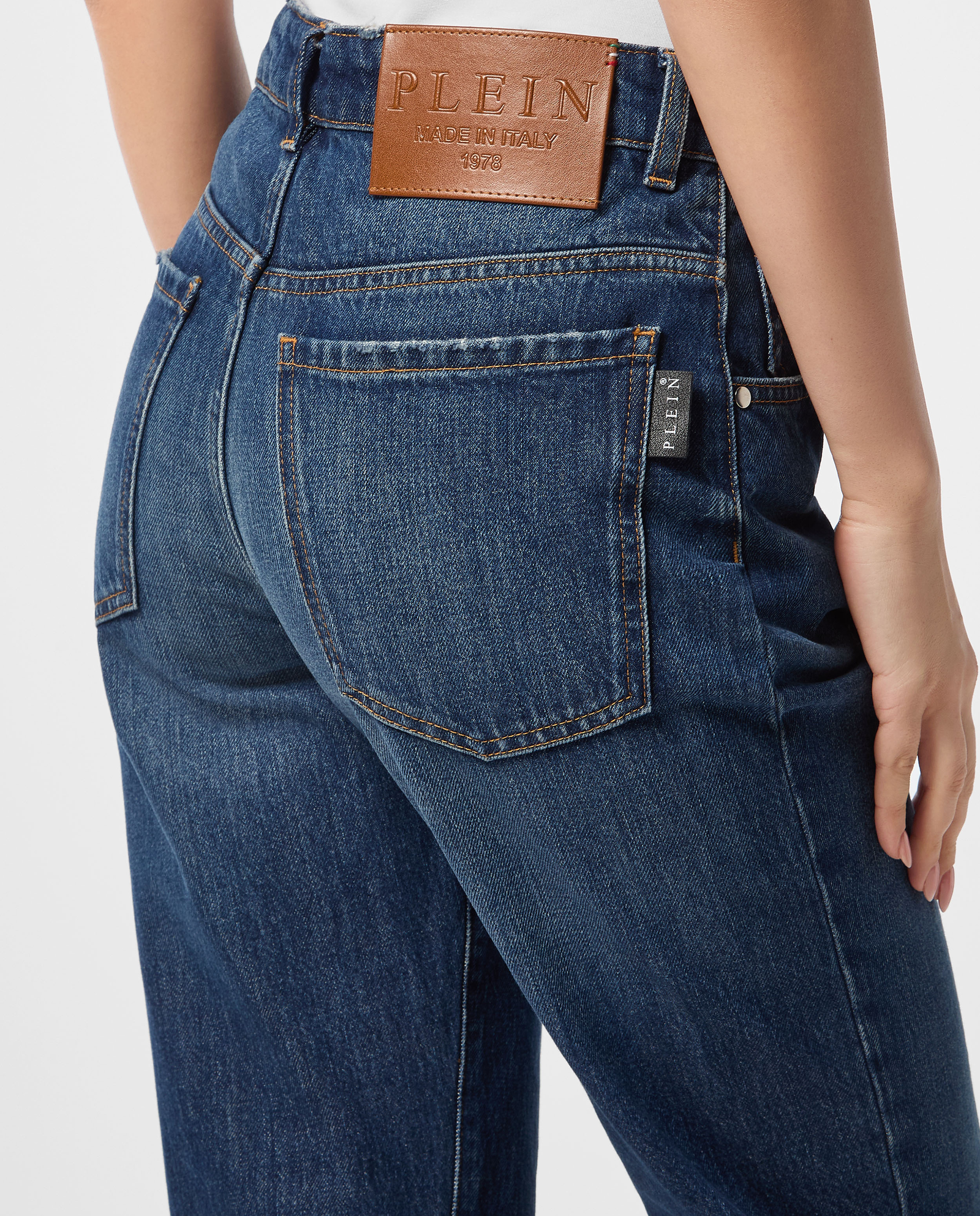 Granatowe jeansy Straight Fit - Image #3