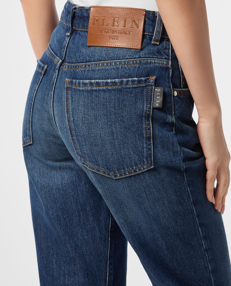 Granatowe jeansy Straight Fit - Image #3