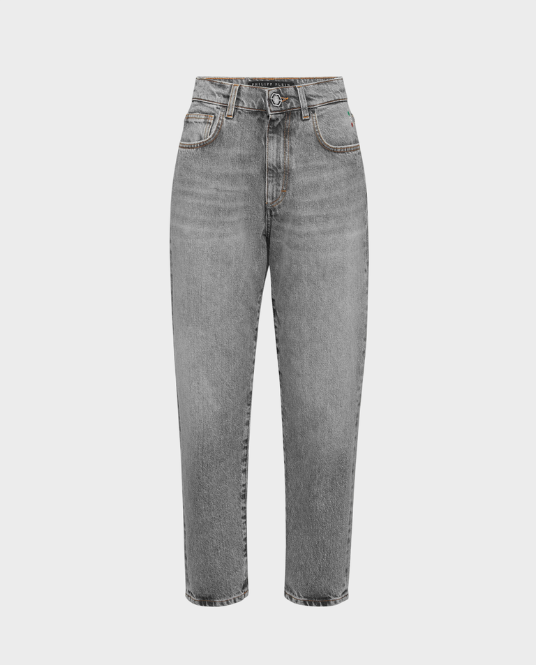 Szare jeansy Mom Fit
