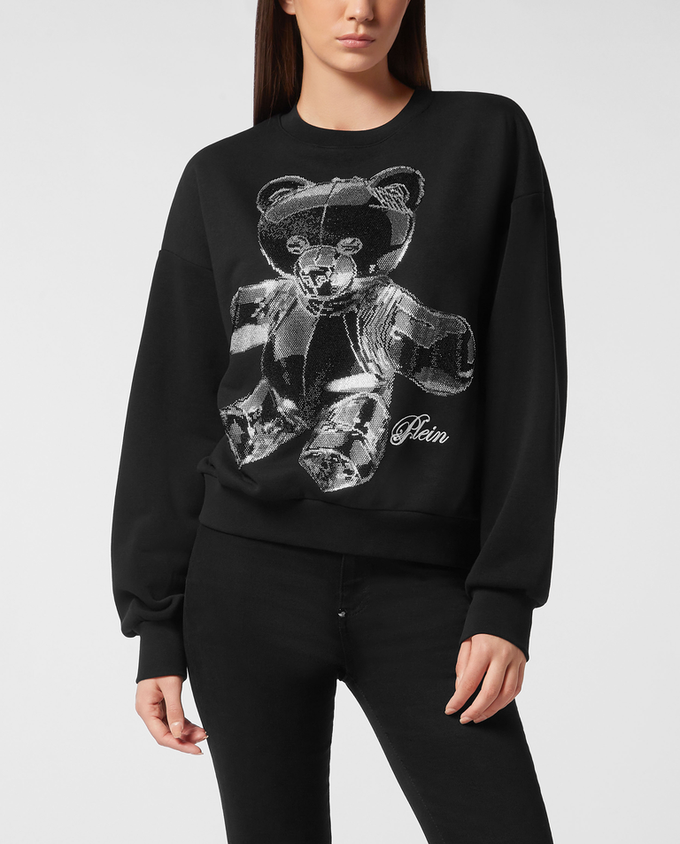Czarna bluza z kapturem Teddy Crystal - Image #0