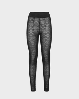 Czarne legginsy Monogram Strass - Image #0
