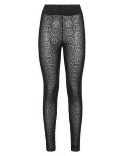 Czarne legginsy Monogram Strass - Image #4