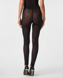 Czarne legginsy Monogram Strass - Image #1