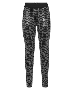 Czarne legginsy z kryształami Monogram - Image #4