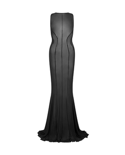 Czarna maxi transparentna sukienka - Image #2