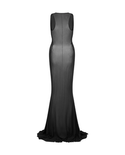 Czarna maxi transparentna sukienka - Image #3
