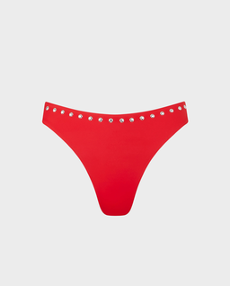 Czerwony dół od bikini z ćwiekami - Image #0