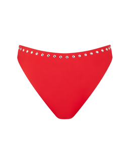 Czerwony dół od bikini z ćwiekami - Image #2