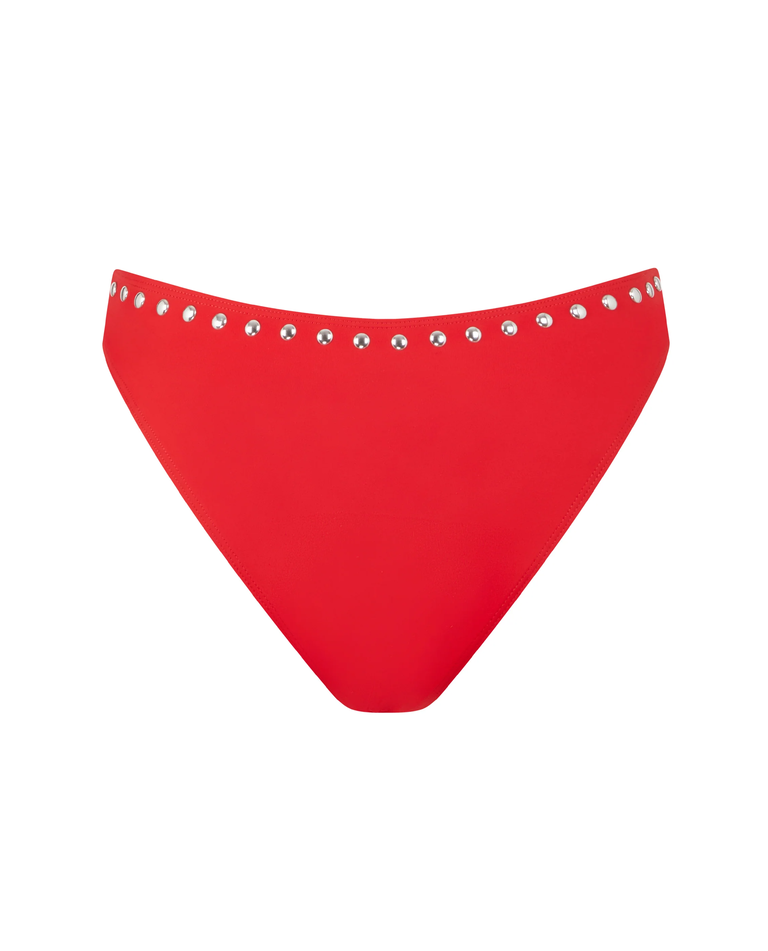 Czerwony dół od bikini z ćwiekami - Image #2